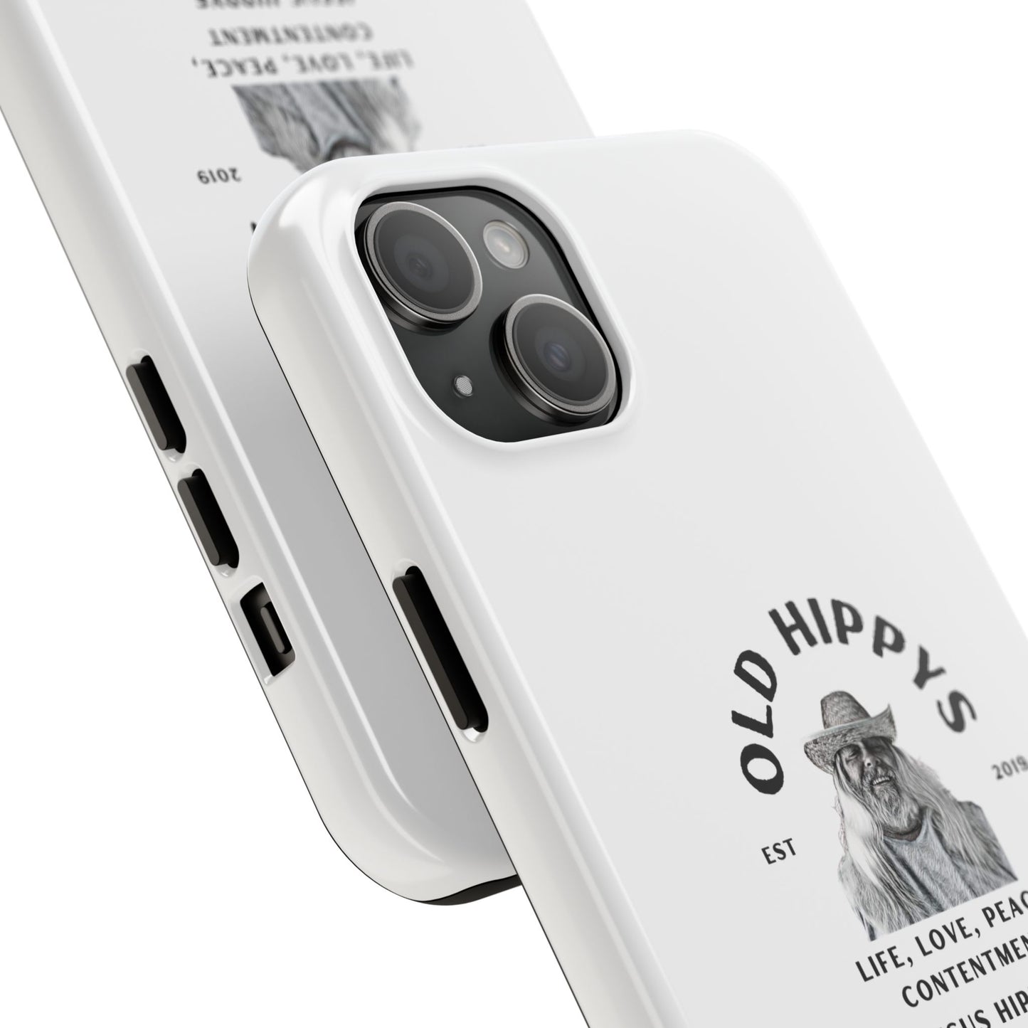Old Hippys Phone Case — 'Life, Love, Peace, Contentment' Tough Protective Case