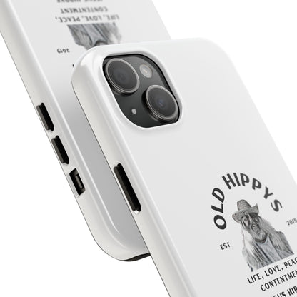 Old Hippys Phone Case — 'Life, Love, Peace, Contentment' Tough Protective Case