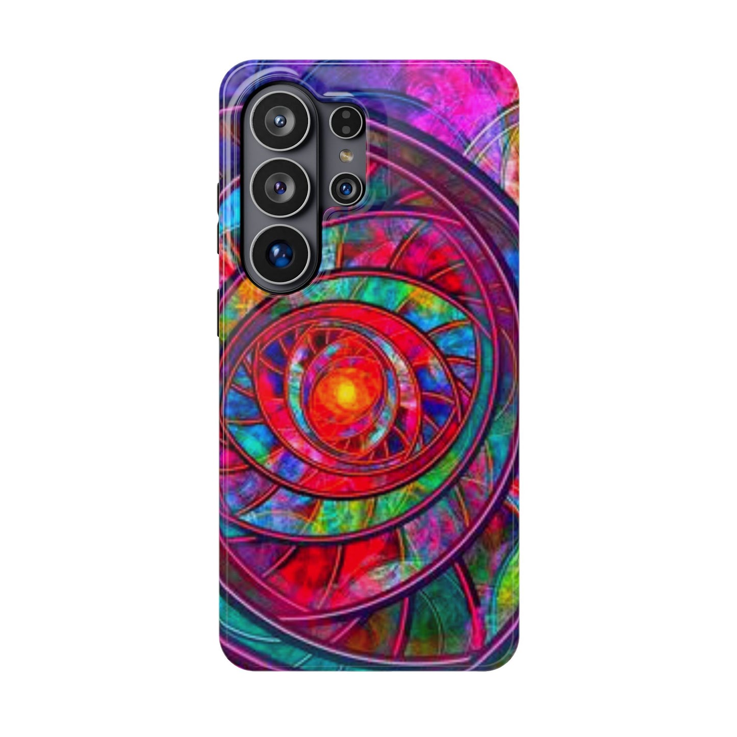 Protective Phone Case — Vibrant Abstract Mandala Impact-Resistant Design