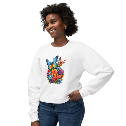 Butterfly Floral Crewneck Sweatshirt