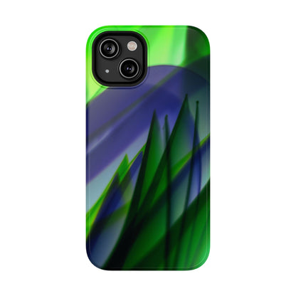 — Green Blue Abstract Wave Design Impact-Resistant Phone Case