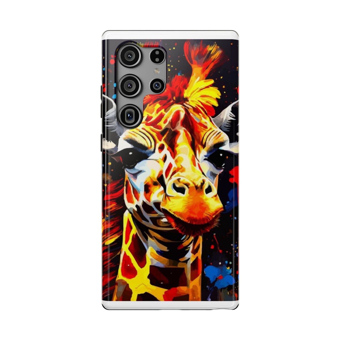 Funky Giraffe Art Impact-Resistant Phone Case —