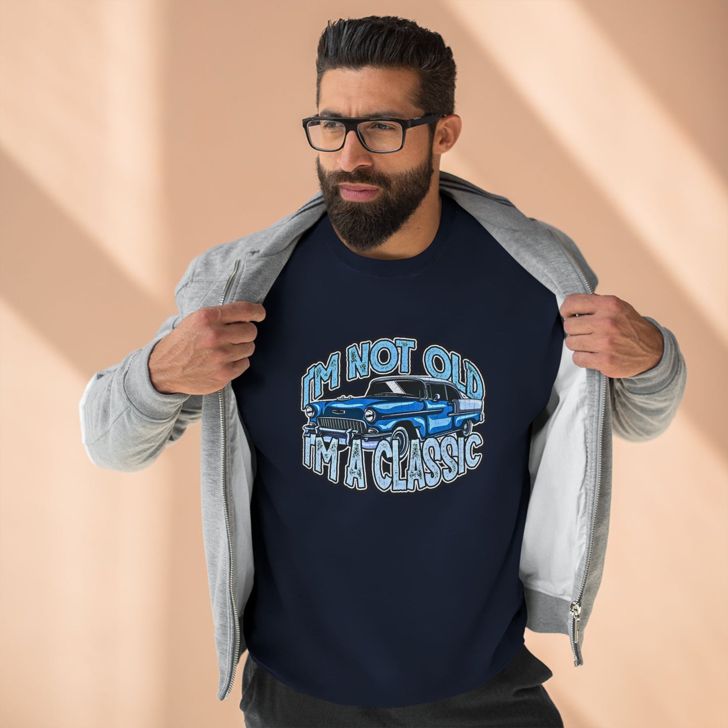 Vintage Car Sweatshirt – "I'm Not Old, I'm Classic" Retro Classic Car Crewneck
