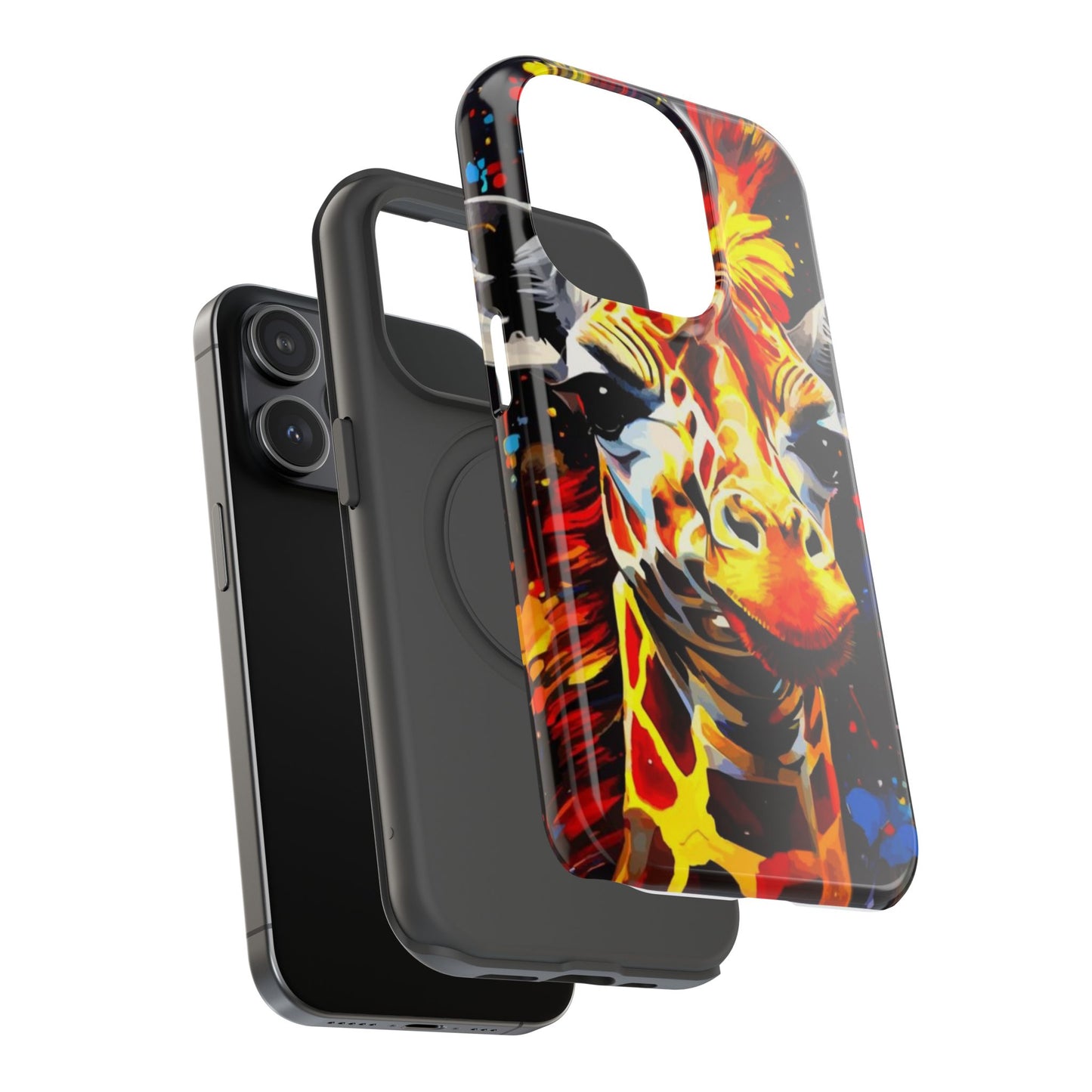 Funky Giraffe Art Impact-Resistant Phone Case —