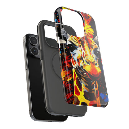 Funky Giraffe Art Impact-Resistant Phone Case —