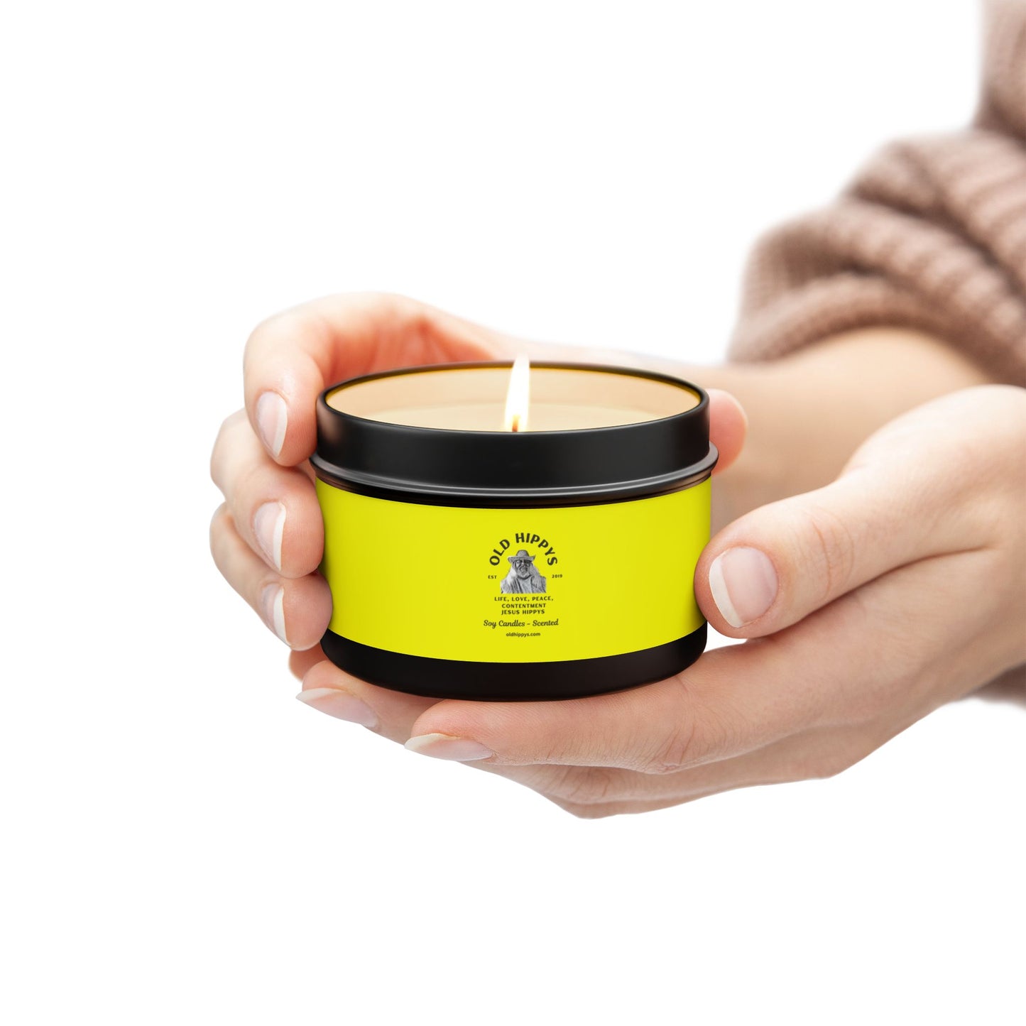 Scented Tin Candle — Bright Citrus Soy Candle from Old Hippys