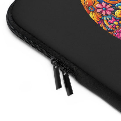 Laptop Sleeve — Colorful Retro "All You Need Is Love" Floral Design