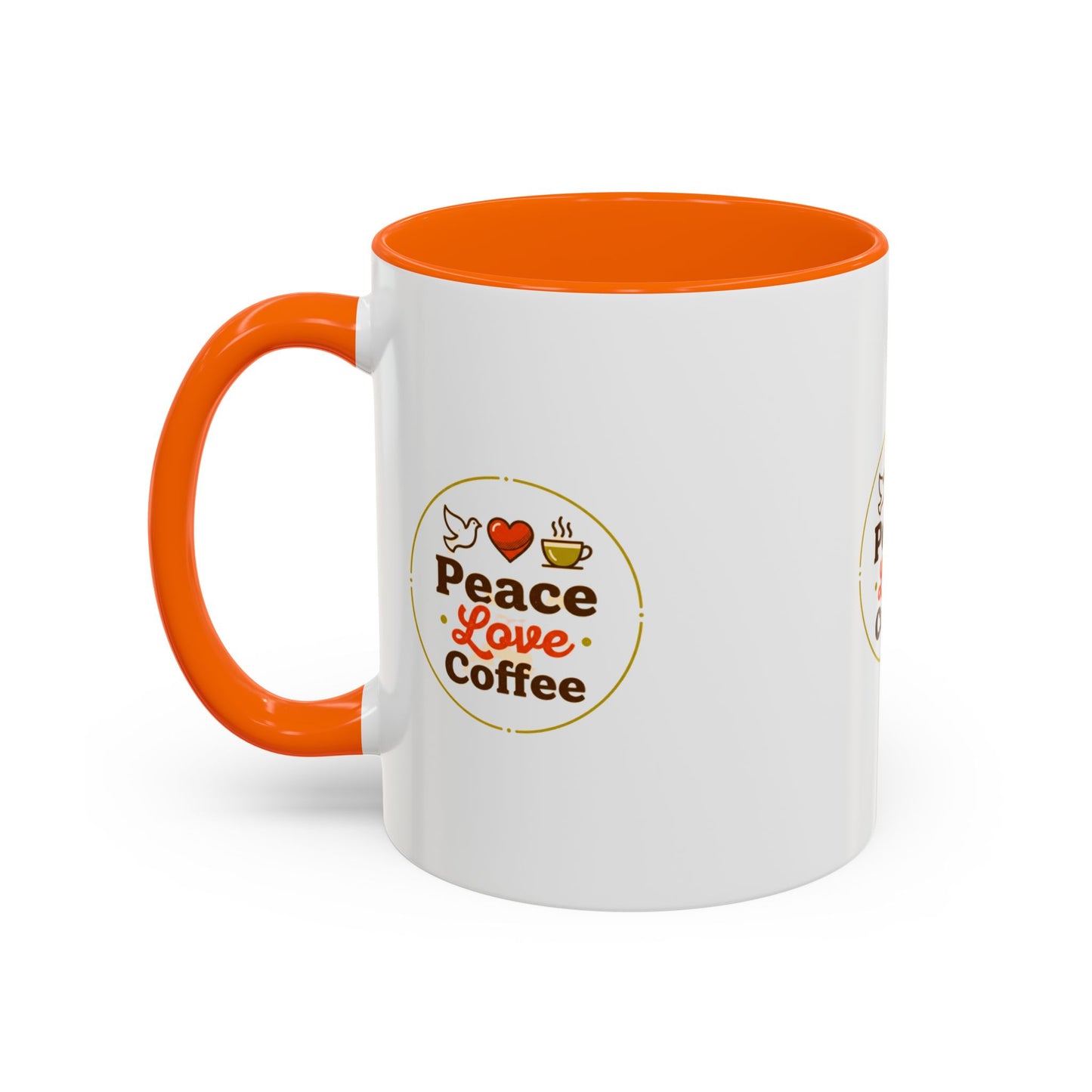 Peace Love Coffee Accent Mug - 11/15oz Ceramic Coffee Cup