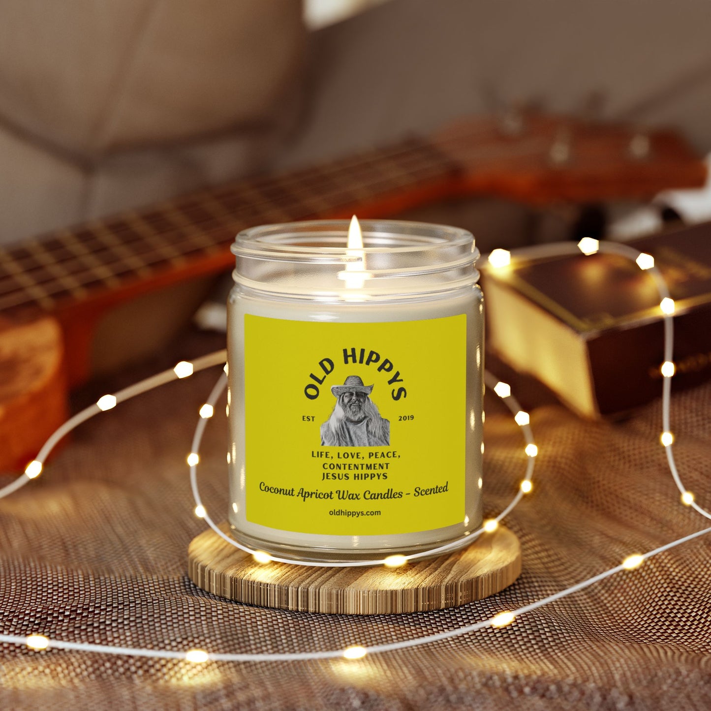 Coconut Apricot Scented Candle (4oz/9oz) by Old Hippys