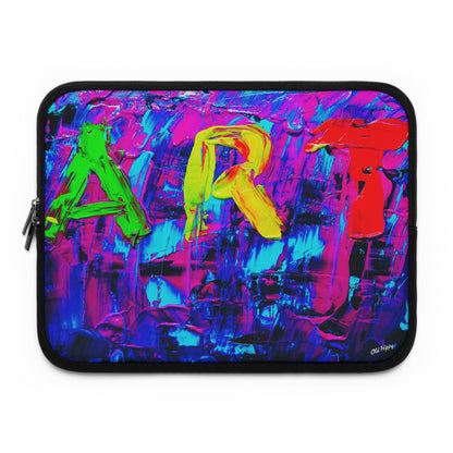 Abstract 'ART' Neon Paint Laptop Sleeve — Colorful Protective Sleeve for Artists & Creatives