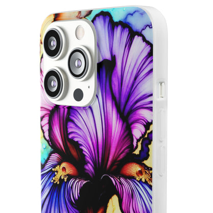 Stained Glass Iris Smartphone Case — Vibrant Purple Watercolor Phone Cover