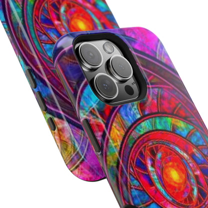 Protective Phone Case — Vibrant Abstract Mandala Impact-Resistant Design