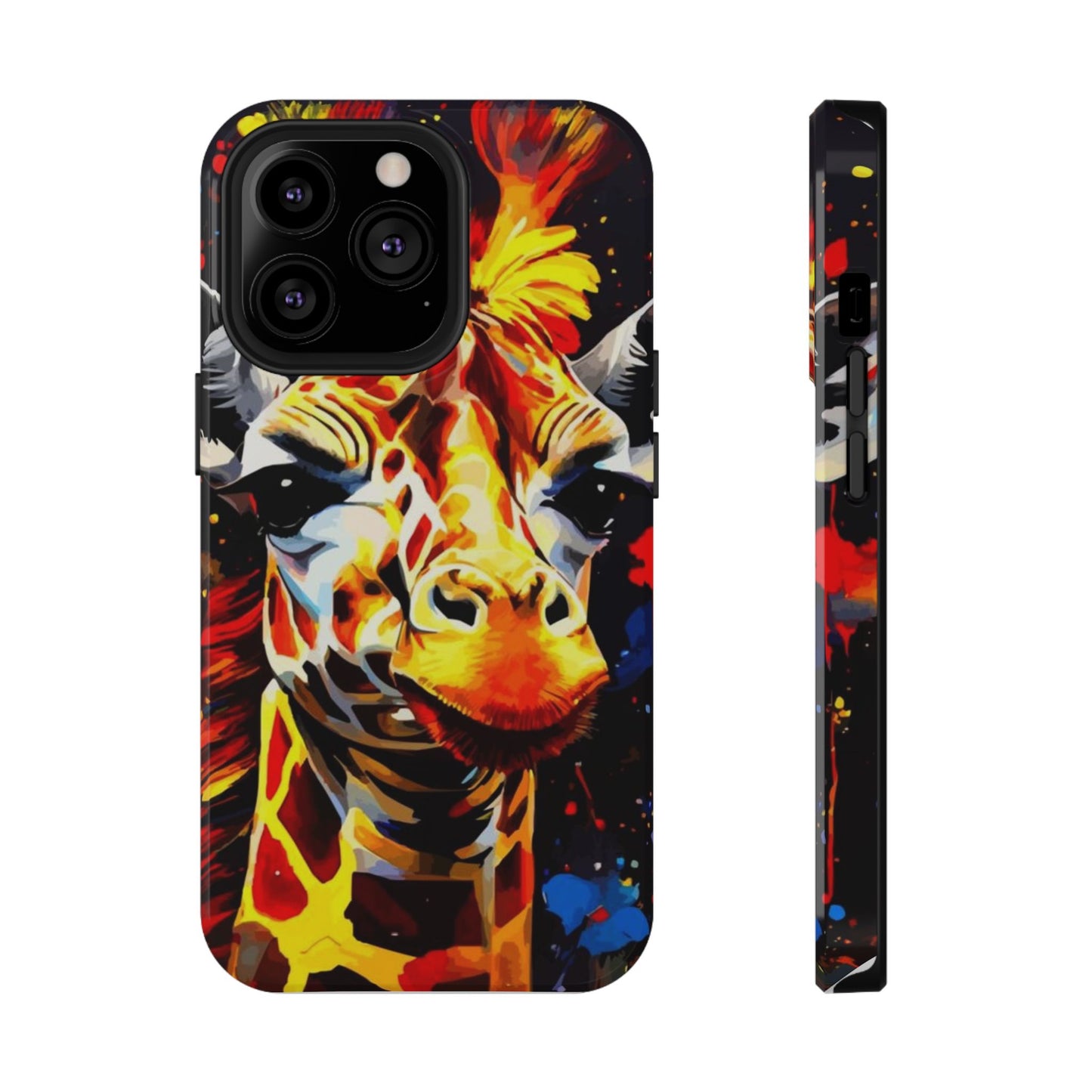 Funky Giraffe Art Impact-Resistant Phone Case —