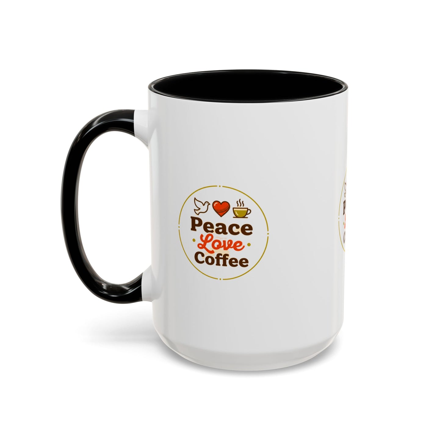 Peace Love Coffee Accent Mug - 11/15oz Ceramic Coffee Cup