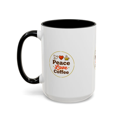 Peace Love Coffee Accent Mug - 11/15oz Ceramic Coffee Cup