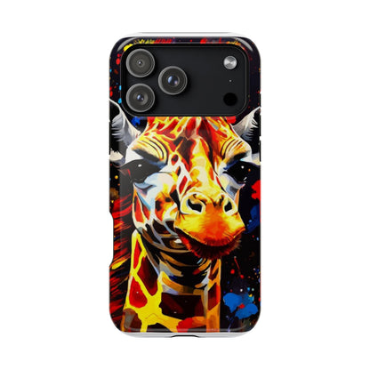 Funky Giraffe Art Impact-Resistant Phone Case —