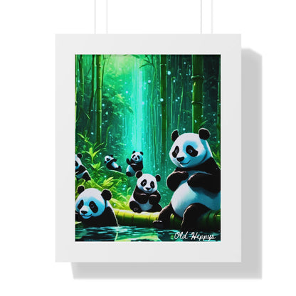 Whimsical Panda Forest Framed Poster - Perfect for Nature Lovers & Home Decor