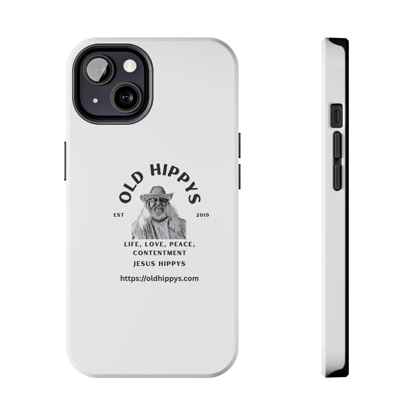 Old Hippys Phone Case — 'Life, Love, Peace, Contentment' Tough Protective Case