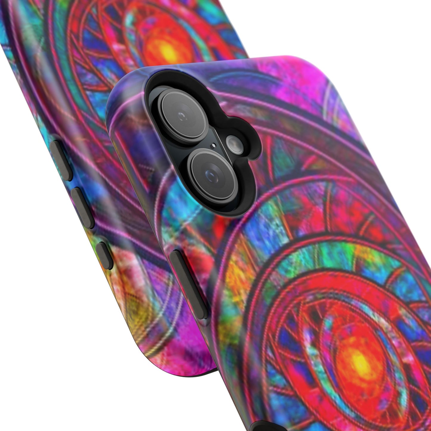 Protective Phone Case — Vibrant Abstract Mandala Impact-Resistant Design