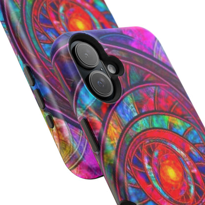 Protective Phone Case — Vibrant Abstract Mandala Impact-Resistant Design