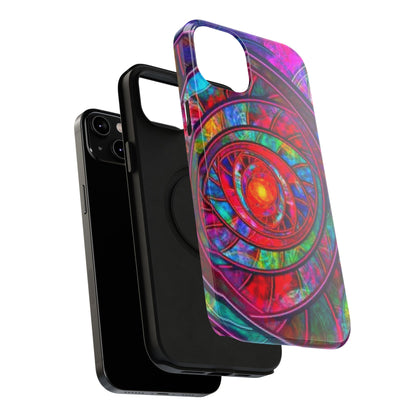 Protective Phone Case — Vibrant Abstract Mandala Impact-Resistant Design