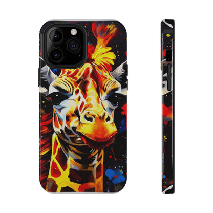 Funky Giraffe Art Impact-Resistant Phone Case —