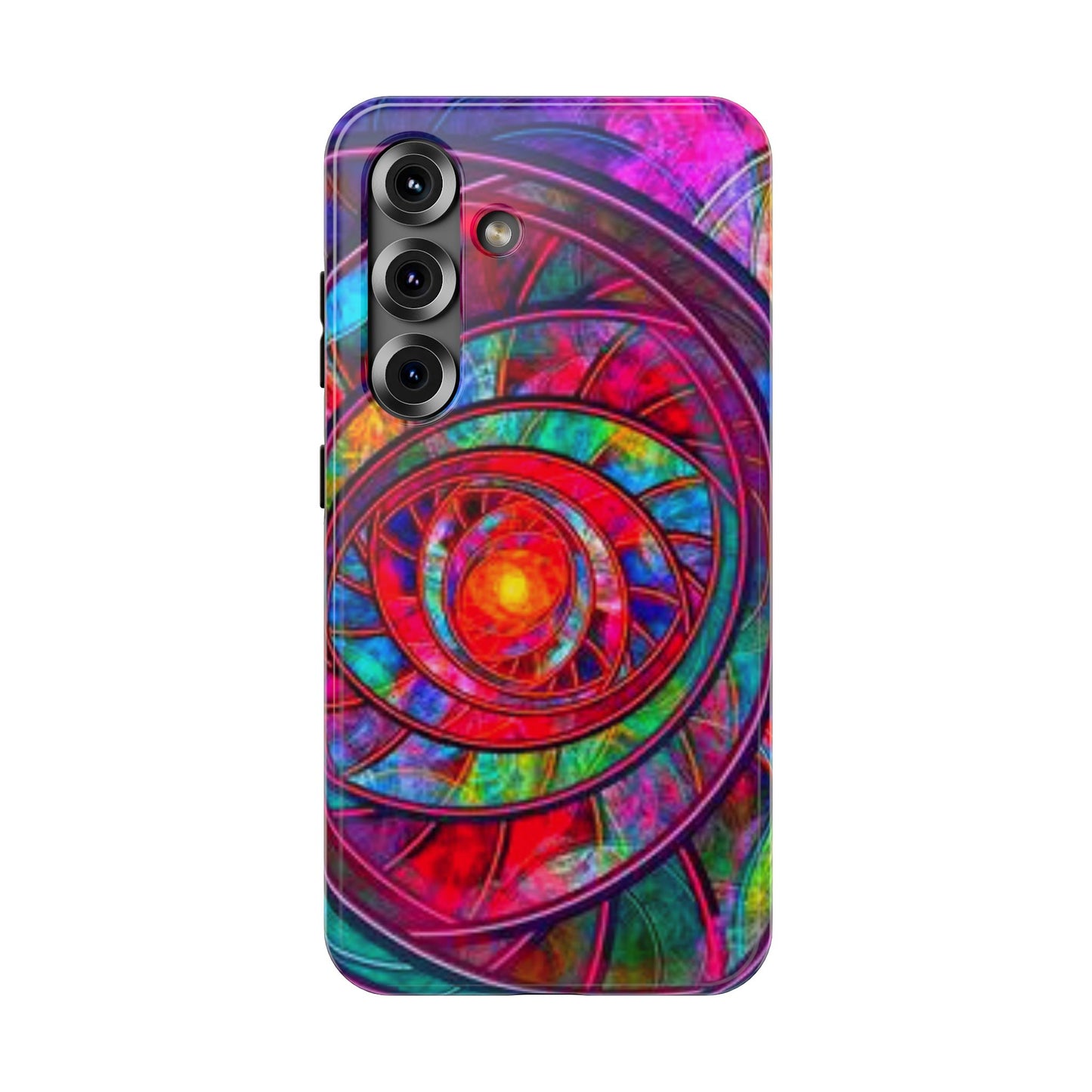 Protective Phone Case — Vibrant Abstract Mandala Impact-Resistant Design