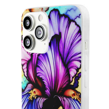 Stained Glass Iris Smartphone Case — Vibrant Purple Watercolor Phone Cover