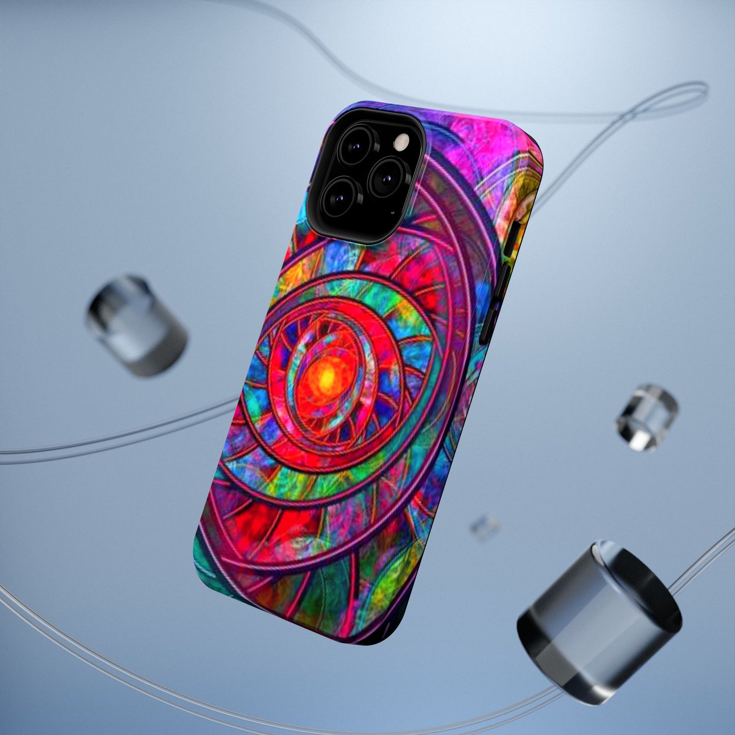 Protective Phone Case — Vibrant Abstract Mandala Impact-Resistant Design