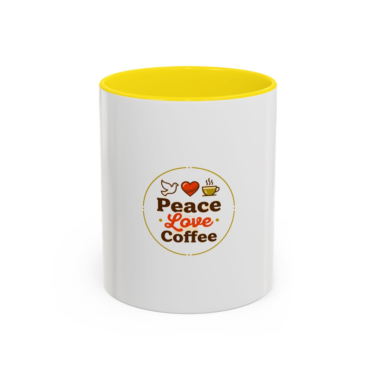 Peace Love Coffee Accent Mug - 11/15oz Ceramic Coffee Cup