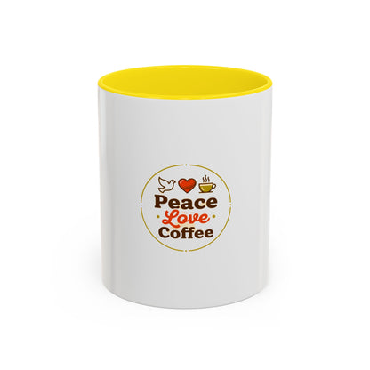 Peace Love Coffee Accent Mug - 11/15oz Ceramic Coffee Cup
