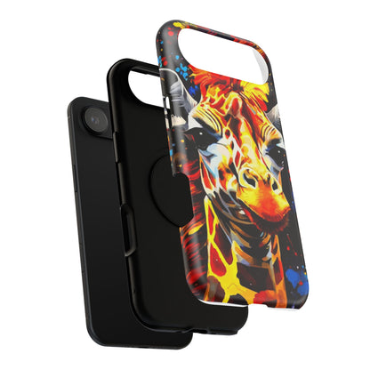 Funky Giraffe Art Impact-Resistant Phone Case —