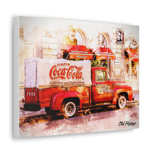 Coca Cola Truck Canvas Wall Art