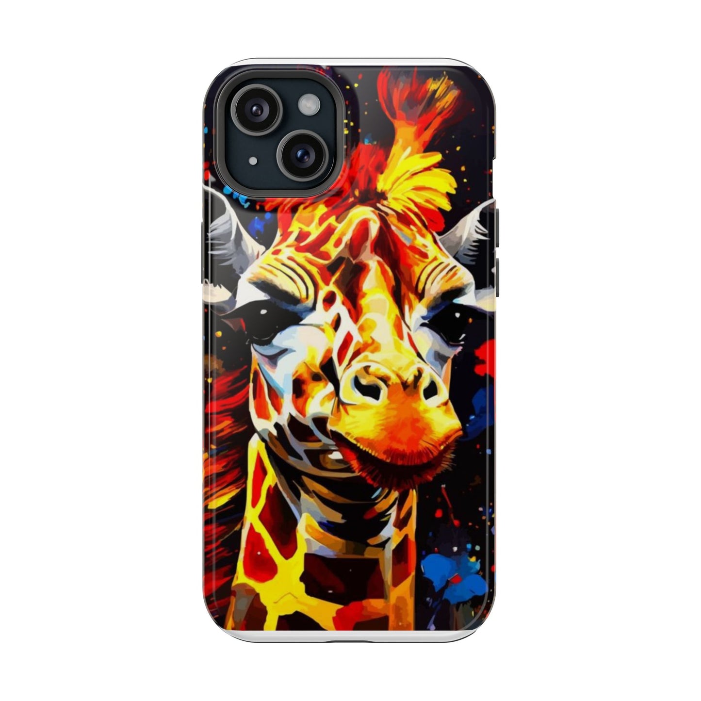 Funky Giraffe Art Impact-Resistant Phone Case —
