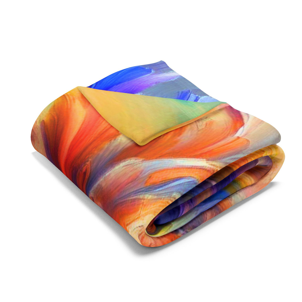 Arctic Fleece Blanket — Vibrant Abstract Iris Floral Swirl Throw