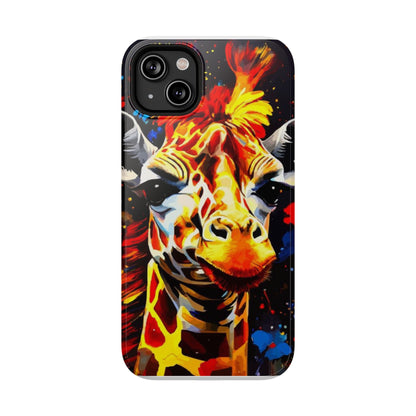 Funky Giraffe Art Impact-Resistant Phone Case —