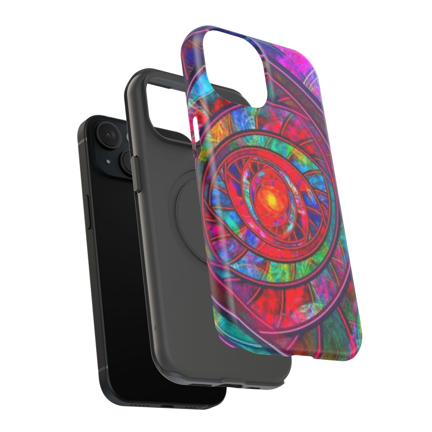 Protective Phone Case — Vibrant Abstract Mandala Impact-Resistant Design