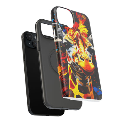 Funky Giraffe Art Impact-Resistant Phone Case —