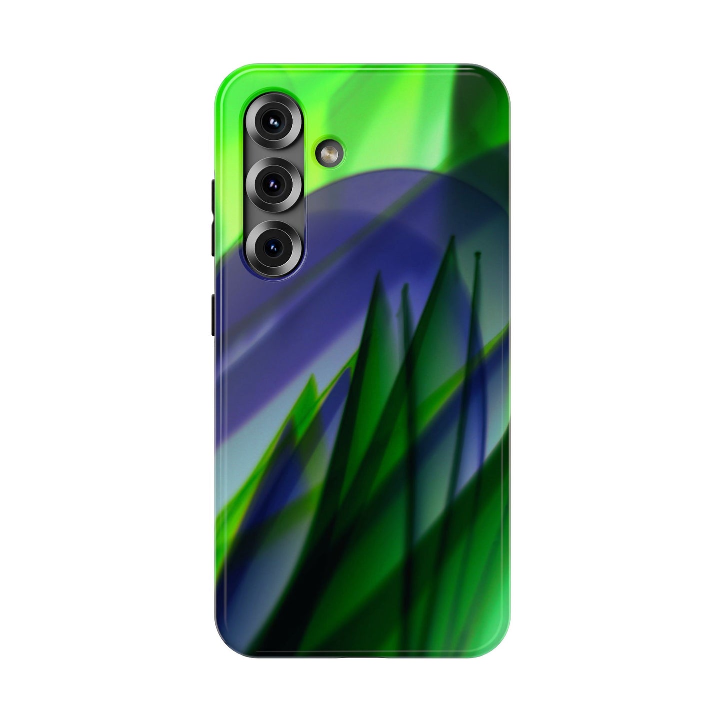 — Green Blue Abstract Wave Design Impact-Resistant Phone Case