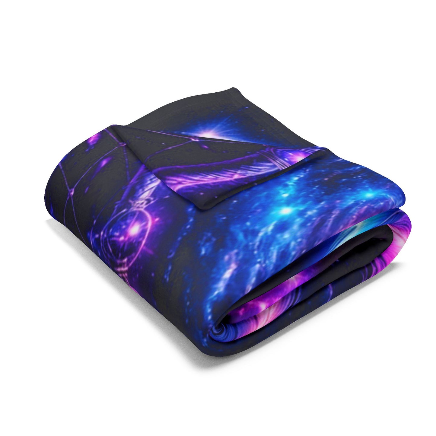 Boho Neon Dreamcatcher Arctic Fleece Blanket — Colorful Spiritual Native-Inspired Throw