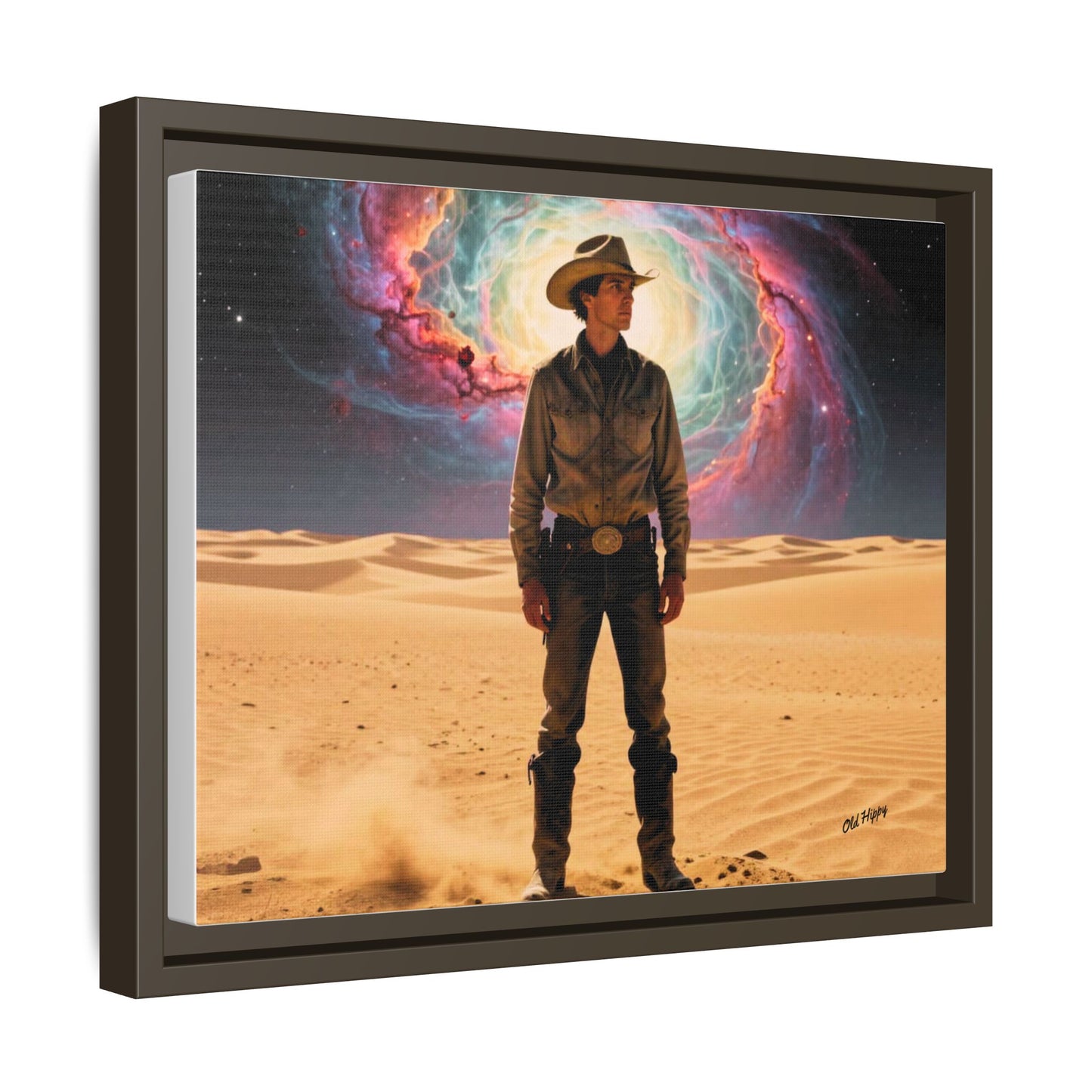 Stardust Wrangler- Framed Canvas AI Art by Old Hippy