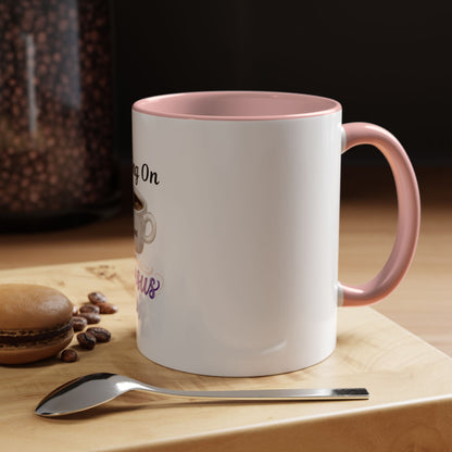 Living On Coffee and Jesus Accent Mug — Christian Coffee Cup (11/15oz)