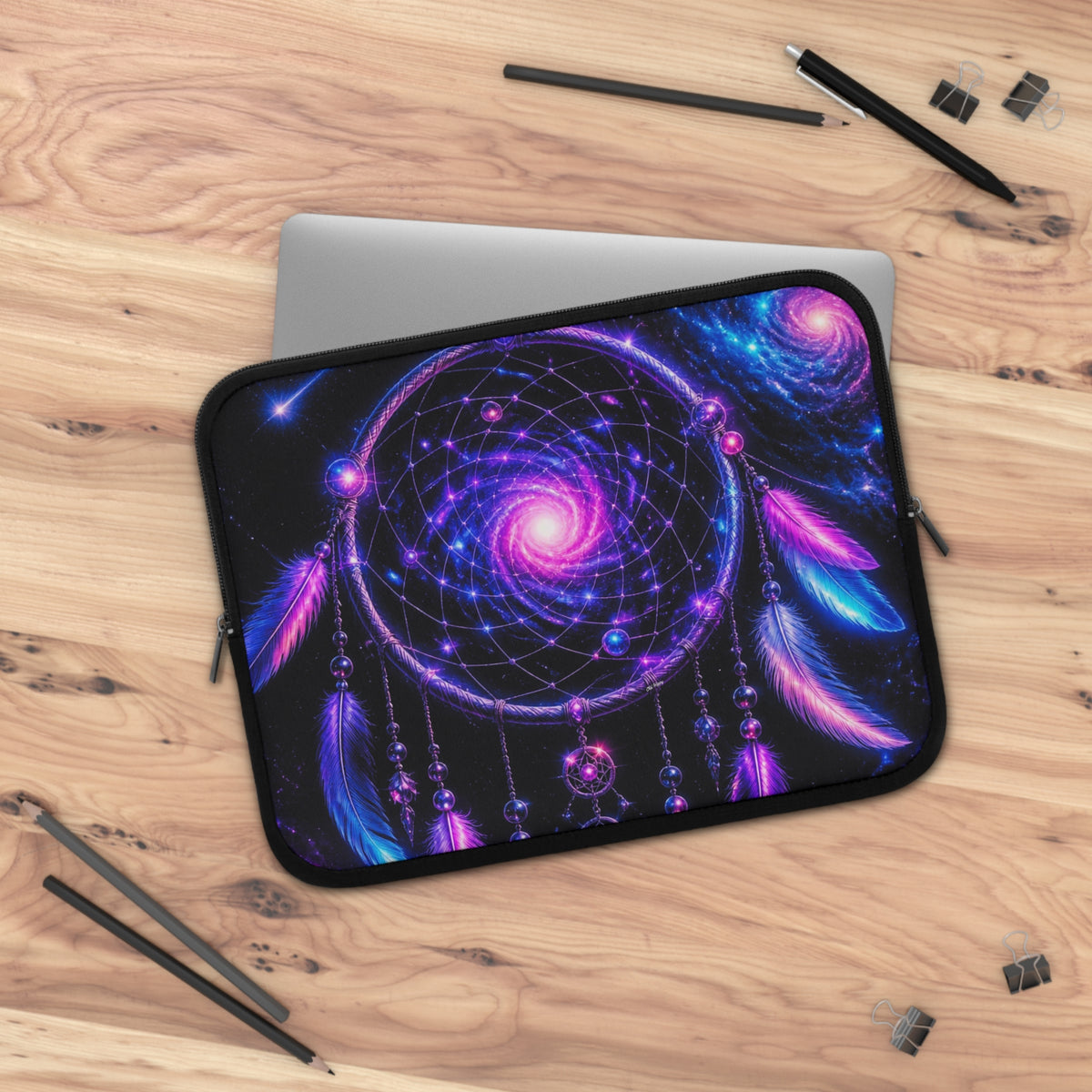 Cosmic Dreamcatcher Laptop Sleeve — Neon Boho Protective Case