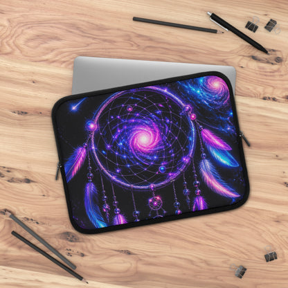 Cosmic Dreamcatcher Laptop Sleeve — Neon Boho Protective Case