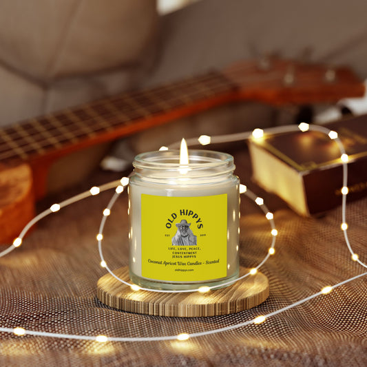 Coconut Apricot Scented Candle (4oz/9oz) by Old Hippys