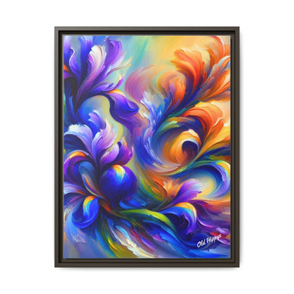 Iris Symphony #1 Wood Framed Matte Canvas