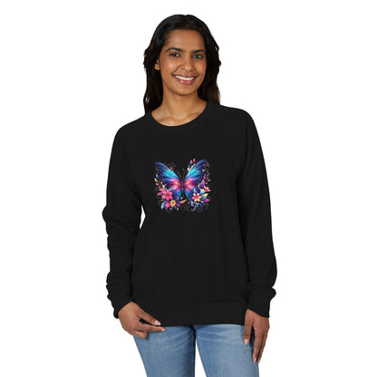 Butterfly Floral Crewneck Sweatshirt – Colorful Wings Graphic