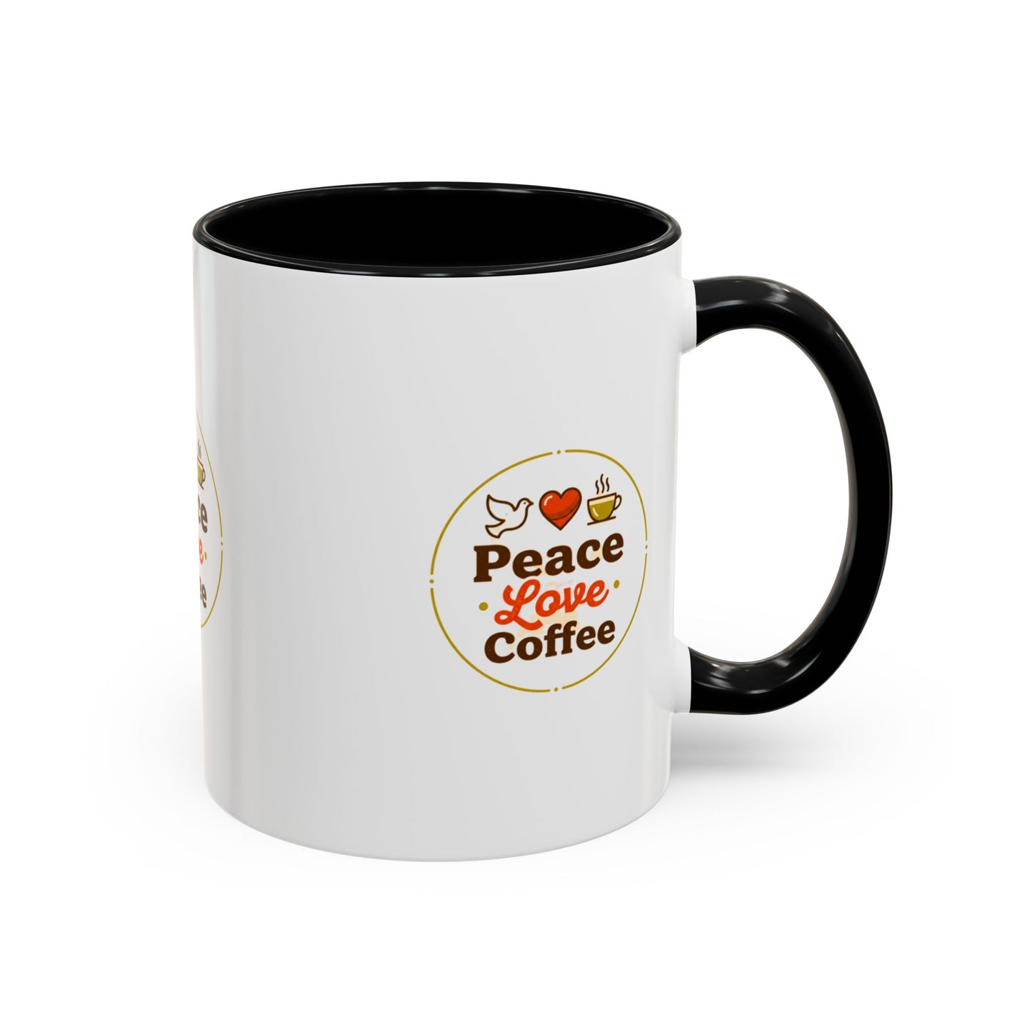 Peace Love Coffee Accent Mug - 11/15oz Ceramic Coffee Cup