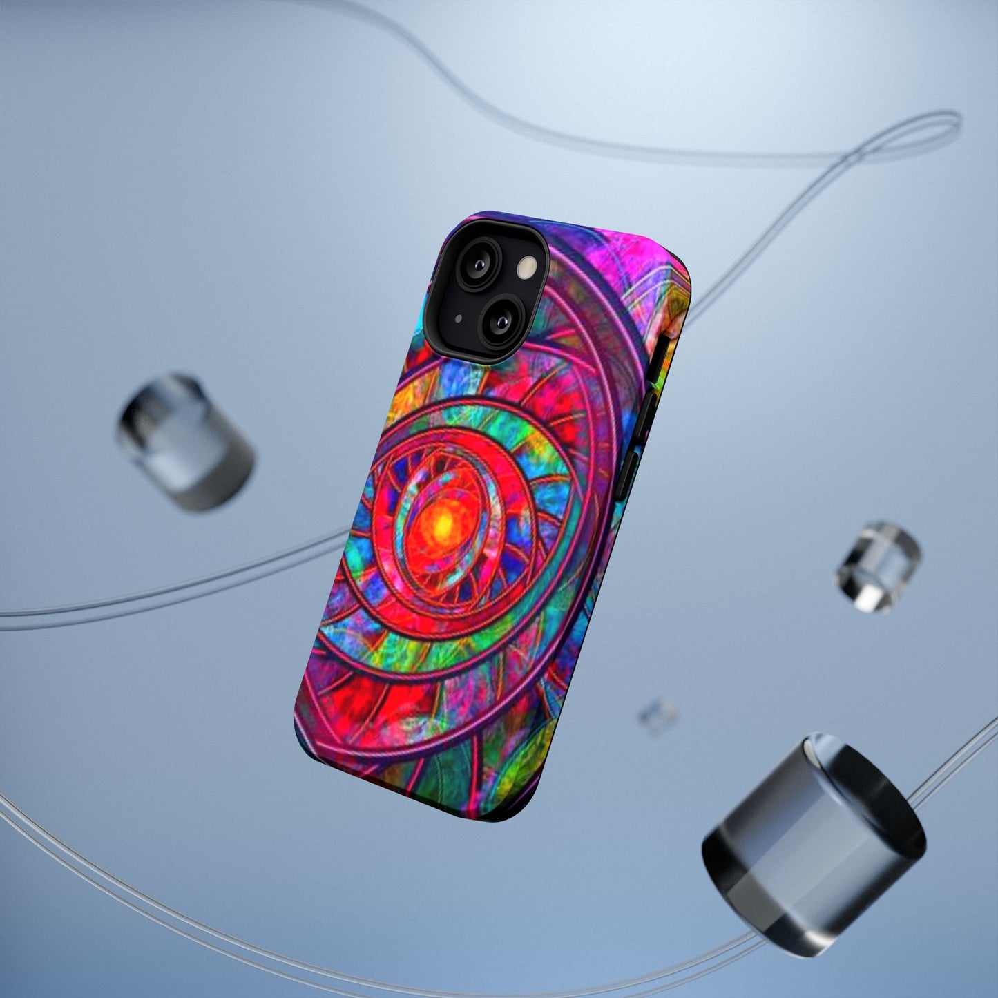 Protective Phone Case — Vibrant Abstract Mandala Impact-Resistant Design