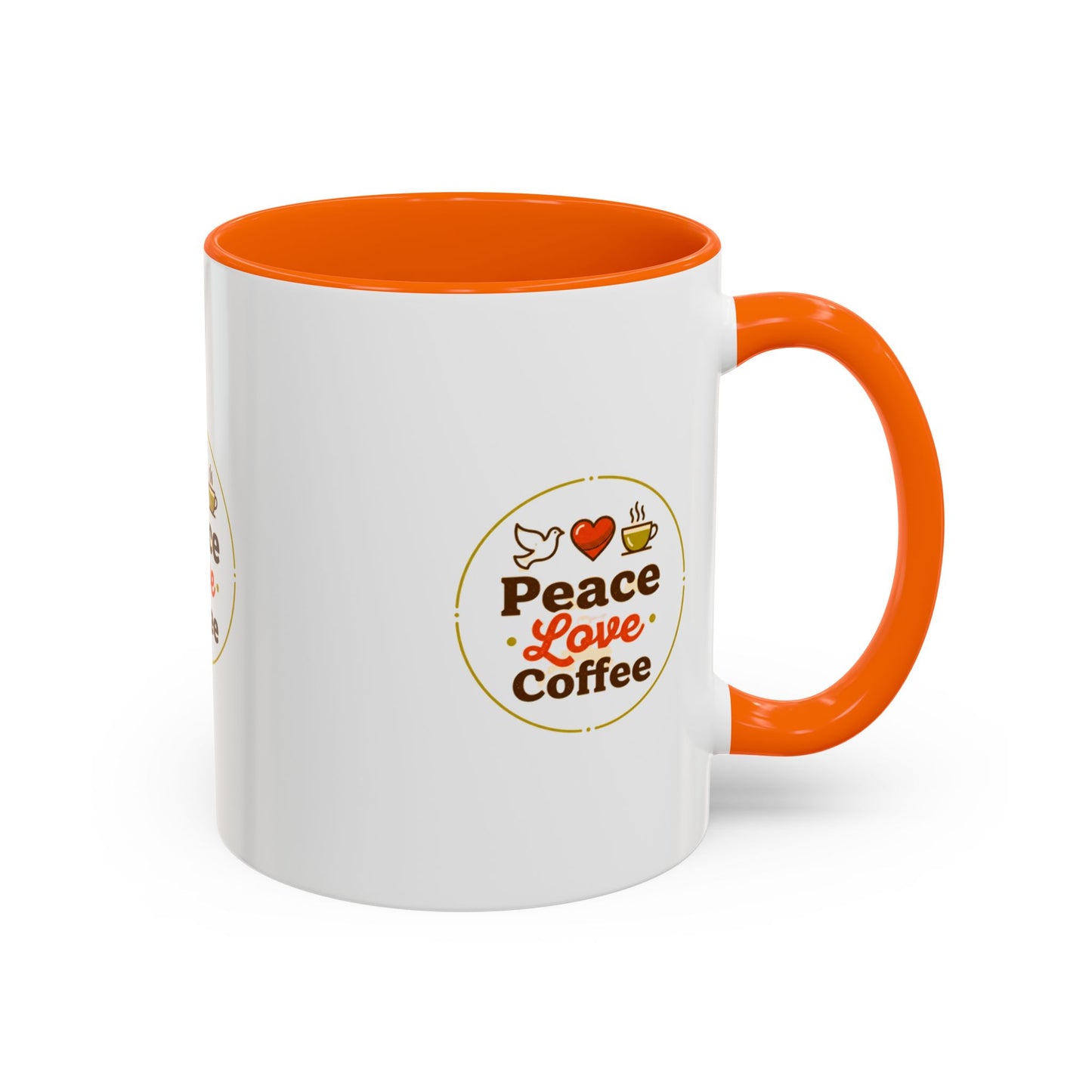 Peace Love Coffee Accent Mug - 11/15oz Ceramic Coffee Cup